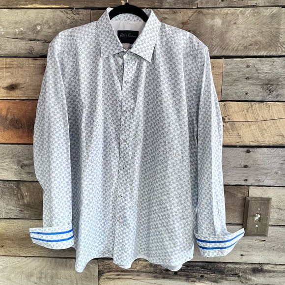 Robert Graham Modern Americana Men's 2XL Blue/Black Button Up Tailored Shirt - Picture 13 of 14